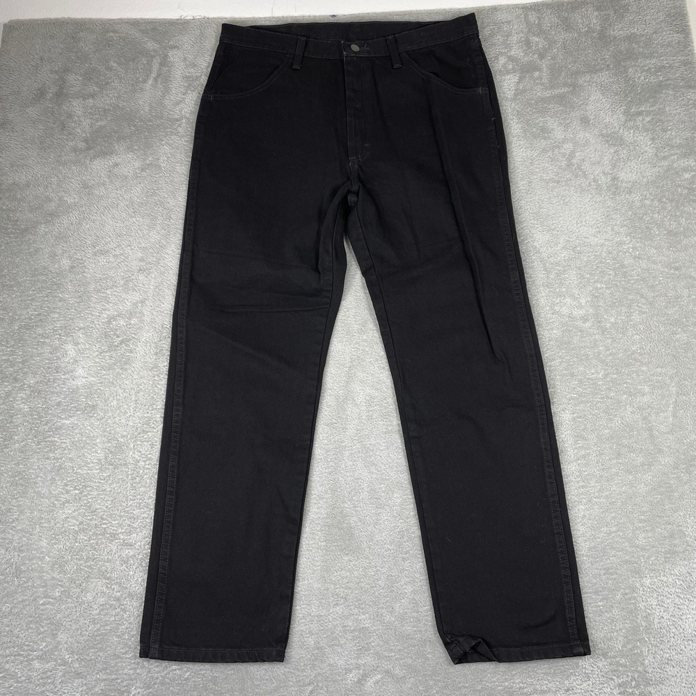 Rustler Jeans Mens 36x30 Black Regular Fit Straight Leg‎ Heavy Workwear Denim